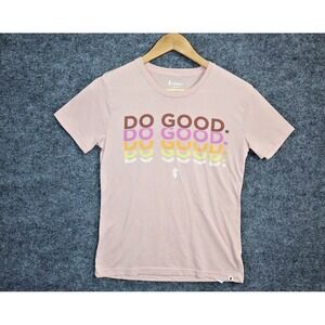 Cotopaxi Shirt Women‎ XS Pink Do Good Logo T-Shirt Short Sleeve Crew Tee Outdoor